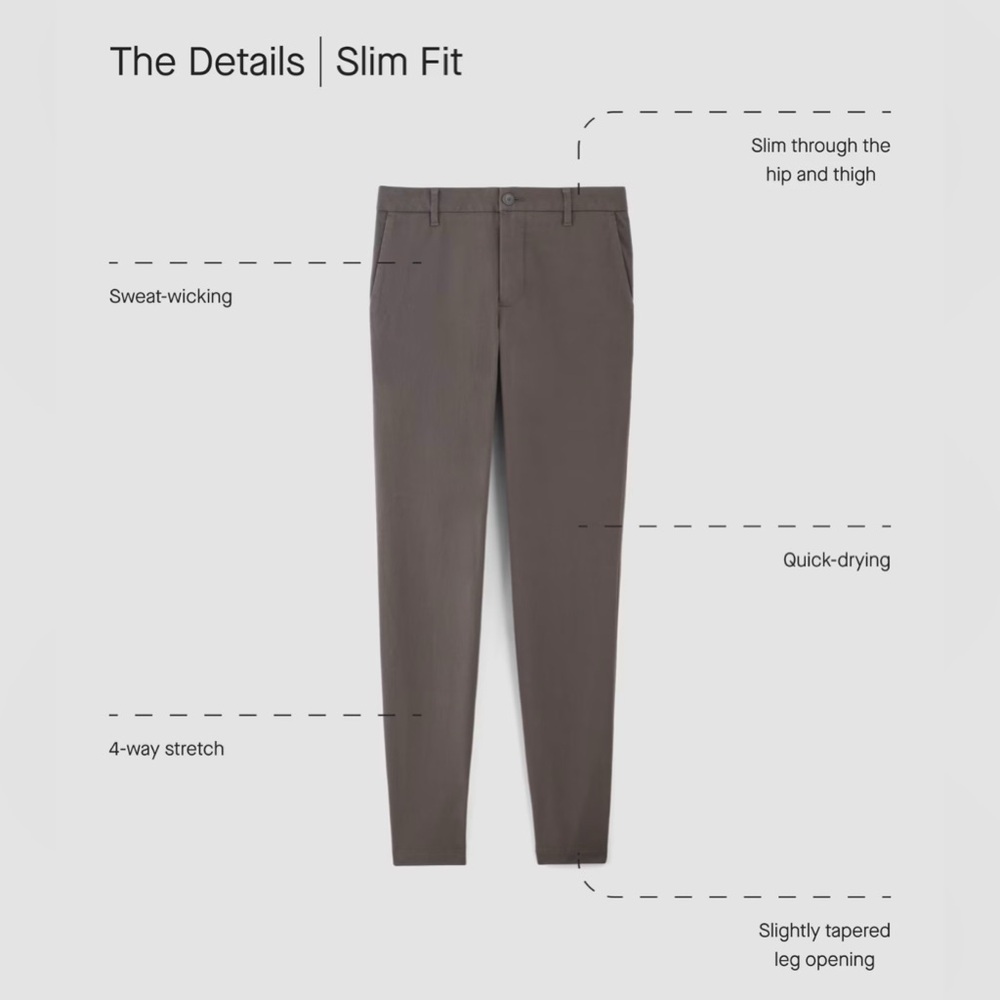 Everlane The Performance Chino | Uniform in Black - 30x30 Slim - Picture 2 of 10